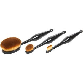 Qentissi by Qentessi Make Up Oval Brush Set: Small Straight Shaped Brush + Medium Oval Shaped Brush + Large Oval Shaped Brush -- 3pcs