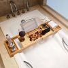 Bathtub Caddy Tray Crafted Bamboo Bath Tray Table Extendable Reading Rack