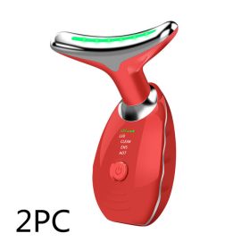 Household Beauty Import Instrument Neck Massager (Option: Red-2PCS)