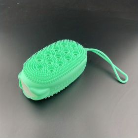 Silicone Bath Brush, Exfoliating Body Scrub Brush, Double-Sided Silicone Bath Massage Brush, For Skin Exfoliation And Skin Cleansing (Color: Green)