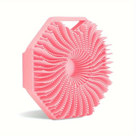 2pcs Natural Silicone Body Brush for Exfoliating and Massage - Soft Scrubber for Shower and Bath (quantity: 2pcs, Color: Pink)