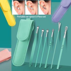 6Pcs Ear Pick Earwax Removal Kit Earpick Ear Curette Ear Wax Spoon Remover Cleaning Tool (Color: Yellow)