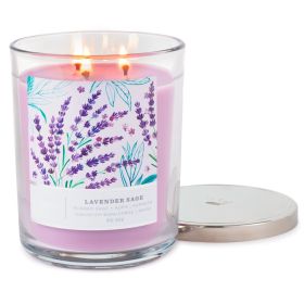 Perfect Present Indoor/Outdoor Home Decor 3-Wick 16 oz Jar Candle (Color: As pic show, Type: Lavender)