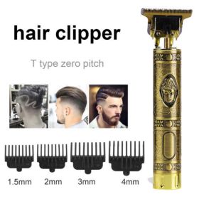 Electric Hair Cutting Machine Rechargeable New Hair Clipper Man Shaver Trimmer for Men Barber Professional Beard Trimmer (Color: Gold Buddha)