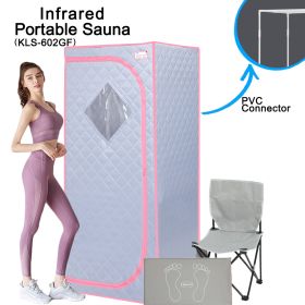 Portable Full Size  Infrared Sauna tent‚ÄìPersonal Home Spa;  with Infrared Panels;  Heating Foot Pad; Controller;  Foldable Chair ; Reading light.Eas (Color: Gray)